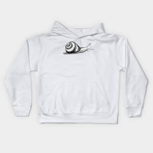 Hand drawn Snail using pen and ink Kids Hoodie